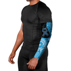 Australia Autism Awareness Month Arm Sleeves Indigenous Lizard With Blue Ribbon - Aussie Hoodie