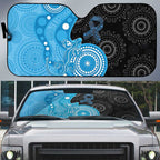 Australia Autism Awareness Month Auto Sun Shade Indigenous Lizard With Blue Ribbon - Aussie Hoodie