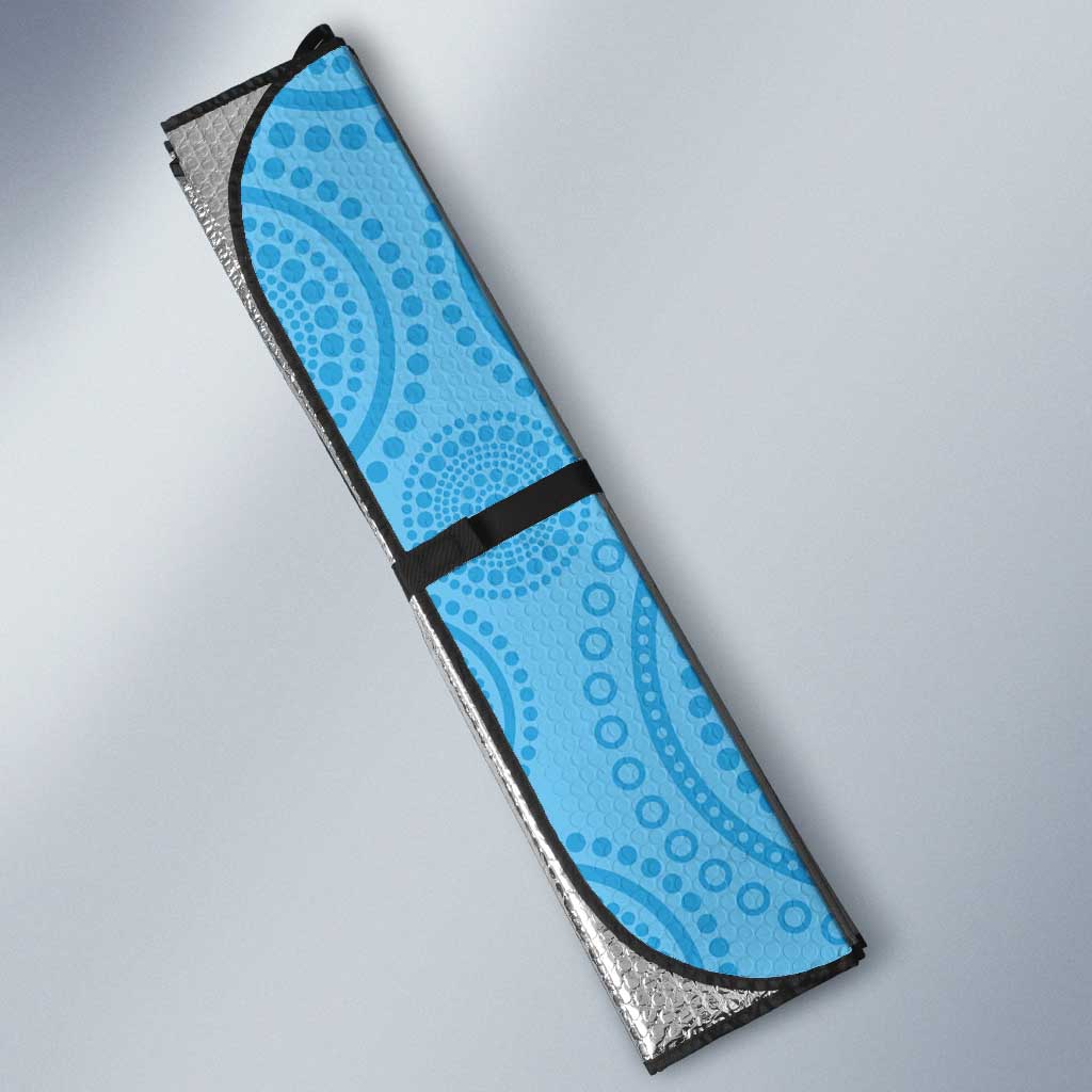 Australia Autism Awareness Month Auto Sun Shade Indigenous Lizard With Blue Ribbon - Aussie Hoodie