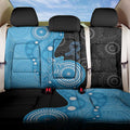 Australia Autism Awareness Month Back Car Seat Cover Indigenous Lizard With Blue Ribbon - Aussie Hoodie