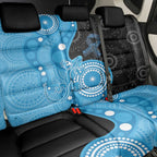 Australia Autism Awareness Month Back Car Seat Cover Indigenous Lizard With Blue Ribbon - Aussie Hoodie