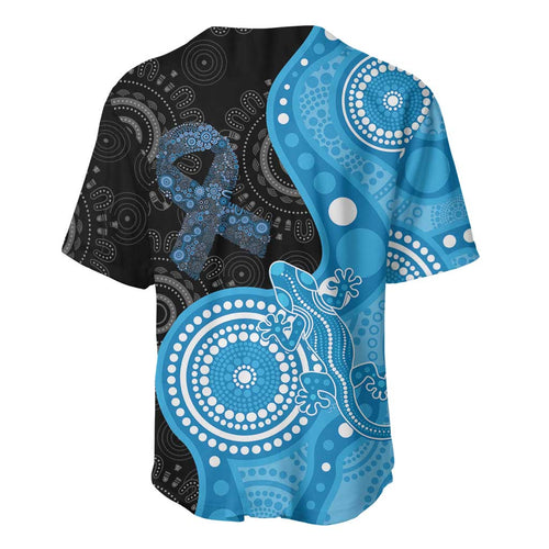Australia Autism Awareness Month Baseball Jersey Indigenous Lizard With Blue Ribbon - Aussie Hoodie