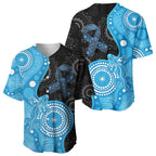 Australia Autism Awareness Month Baseball Jersey Indigenous Lizard With Blue Ribbon - Aussie Hoodie