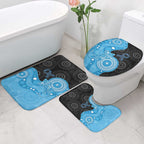 Australia Autism Awareness Month Bathroom Set Indigenous Lizard With Blue Ribbon - Aussie Hoodie