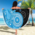 Australia Autism Awareness Month Beach Blanket Indigenous Lizard With Blue Ribbon - Aussie Hoodie