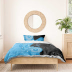 Australia Autism Awareness Month Bedding Set Indigenous Lizard With Blue Ribbon - Aussie Hoodie