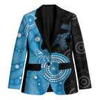 Australia Autism Awareness Month Blazer Indigenous Lizard With Blue Ribbon - Aussie Hoodie