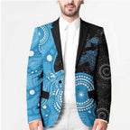 Australia Autism Awareness Month Blazer Indigenous Lizard With Blue Ribbon - Aussie Hoodie