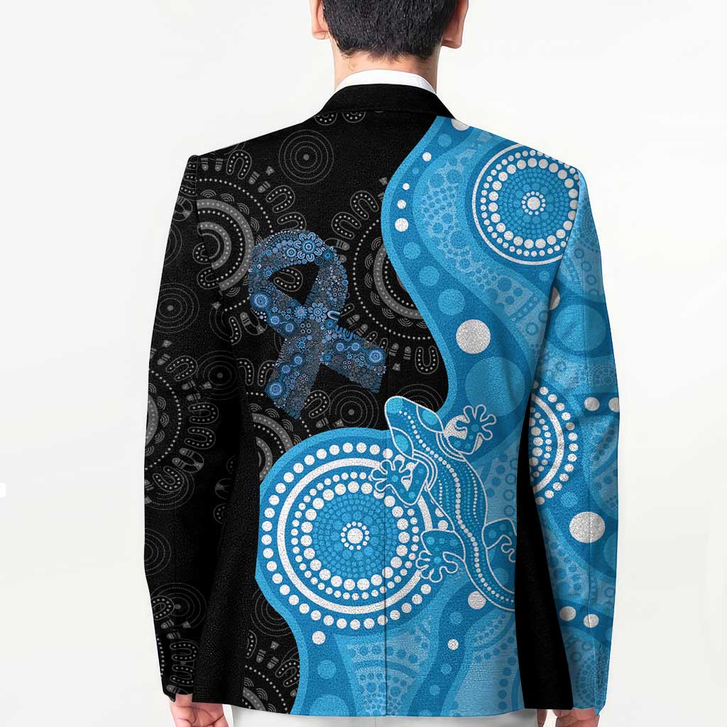 Australia Autism Awareness Month Blazer Indigenous Lizard With Blue Ribbon - Aussie Hoodie