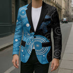 Australia Autism Awareness Month Blazer Indigenous Lizard With Blue Ribbon - Aussie Hoodie