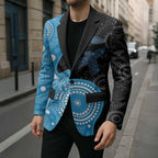 Australia Autism Awareness Month Blazer Indigenous Lizard With Blue Ribbon - Aussie Hoodie