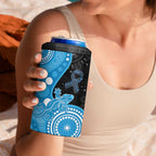 Australia Autism Awareness Month 4 in 1 Can Cooler Tumbler Indigenous Lizard With Blue Ribbon - Aussie Hoodie
