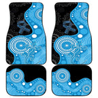Australia Autism Awareness Month Car Mats Indigenous Lizard With Blue Ribbon - Aussie Hoodie