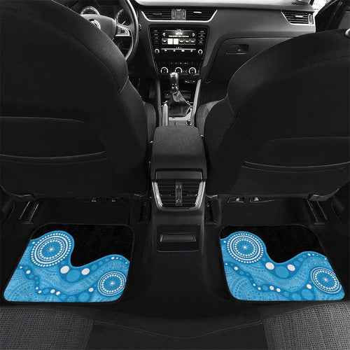 Australia Autism Awareness Month Car Mats Indigenous Lizard With Blue Ribbon - Aussie Hoodie