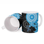 Australia Autism Awareness Month Ceramic Mug Indigenous Lizard With Blue Ribbon - Aussie Hoodie