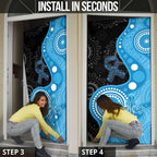 Australia Autism Awareness Month Door Cover Indigenous Lizard With Blue Ribbon - Aussie Hoodie