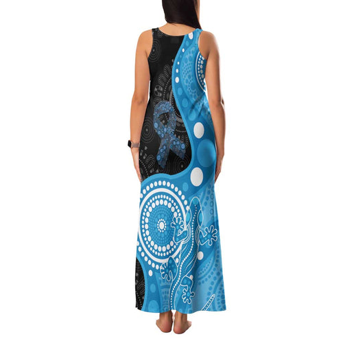 Australia Autism Awareness Month Family Matching Tank Maxi Dress and Hawaiian Shirt Indigenous Lizard With Blue Ribbon - Aussie Hoodie