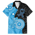 Australia Autism Awareness Month Hawaiian Shirt Indigenous Lizard With Blue Ribbon - Aussie Hoodie
