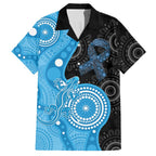 Australia Autism Awareness Month Hawaiian Shirt Indigenous Lizard With Blue Ribbon - Aussie Hoodie