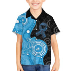 Australia Autism Awareness Month Hawaiian Shirt Indigenous Lizard With Blue Ribbon - Aussie Hoodie