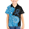 Australia Autism Awareness Month Kid Hawaiian Shirt Indigenous Lizard With Blue Ribbon - Aussie Hoodie