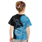 Australia Autism Awareness Month Kid T Shirt Indigenous Lizard With Blue Ribbon - Aussie Hoodie