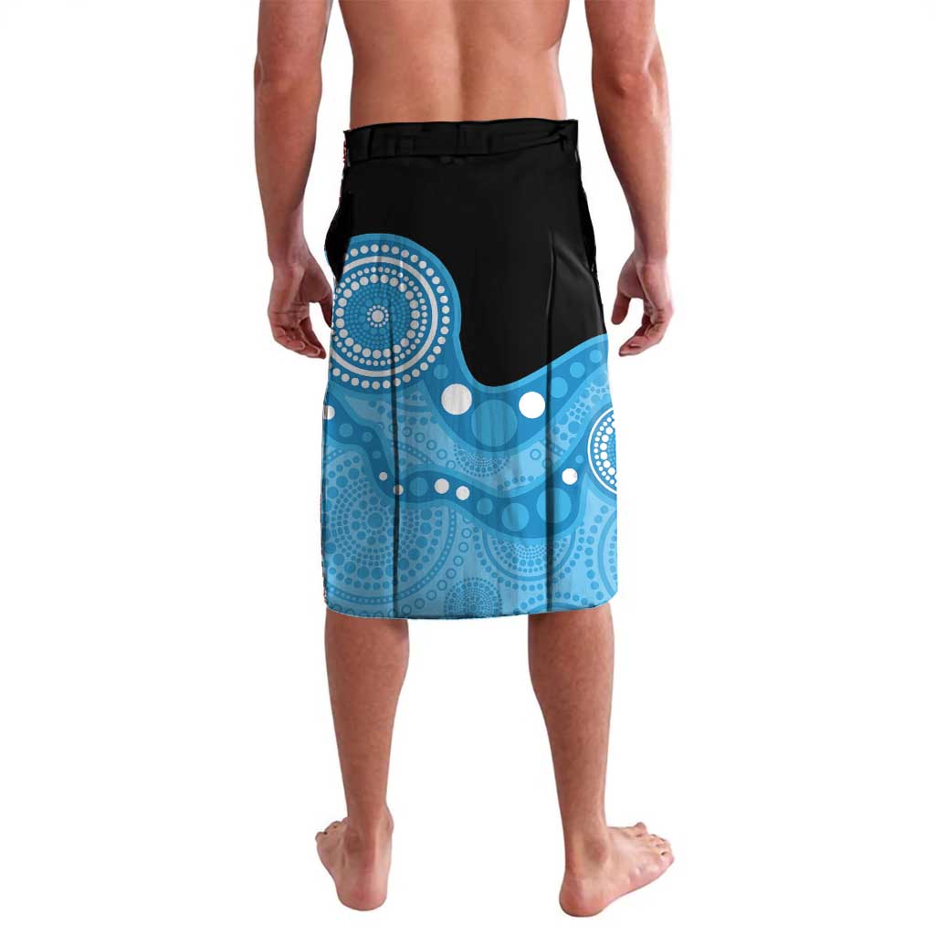 Australia Autism Awareness Month Lavalava Indigenous Lizard With Blue Ribbon - Aussie Hoodie
