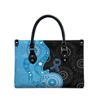 Australia Autism Awareness Month Leather Bag Indigenous Lizard With Blue Ribbon - Aussie Hoodie