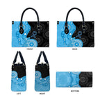 Australia Autism Awareness Month Leather Bag Indigenous Lizard With Blue Ribbon - Aussie Hoodie