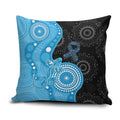 Australia Autism Awareness Month Pillow Cover Indigenous Lizard With Blue Ribbon - Aussie Hoodie