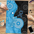 Australia Autism Awareness Month Puzzle Indigenous Lizard With Blue Ribbon - Aussie Hoodie