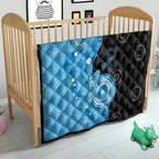 Australia Autism Awareness Month Quilt Indigenous Lizard With Blue Ribbon - Aussie Hoodie