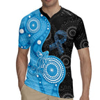 Australia Autism Awareness Month Rugby Jersey Indigenous Lizard With Blue Ribbon - Aussie Hoodie