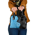Australia Autism Awareness Month Shoulder Handbag Indigenous Lizard With Blue Ribbon - Aussie Hoodie
