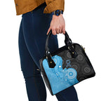 Australia Autism Awareness Month Shoulder Handbag Indigenous Lizard With Blue Ribbon - Aussie Hoodie