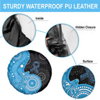 Australia Autism Awareness Month Spare Tire Cover Indigenous Lizard With Blue Ribbon - Aussie Hoodie