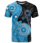 Australia Autism Awareness Month T Shirt Indigenous Lizard With Blue Ribbon - Aussie Hoodie