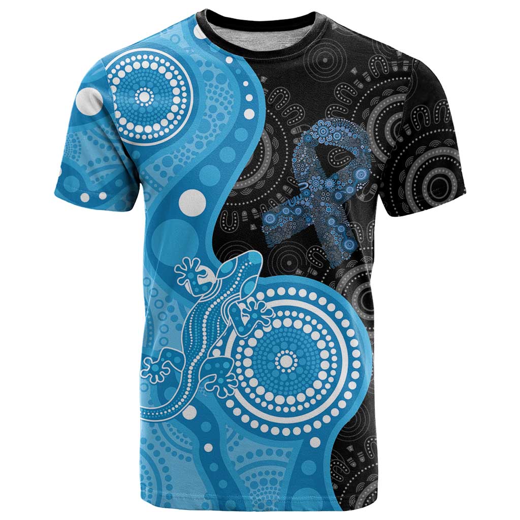 Australia Autism Awareness Month T Shirt Indigenous Lizard With Blue Ribbon - Aussie Hoodie