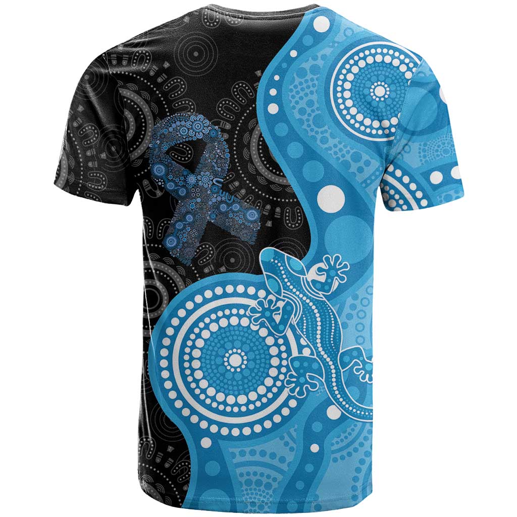Australia Autism Awareness Month T Shirt Indigenous Lizard With Blue Ribbon - Aussie Hoodie