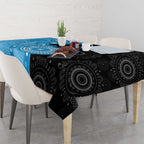Australia Autism Awareness Month Tablecloth Indigenous Lizard With Blue Ribbon - Aussie Hoodie