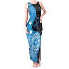 Australia Autism Awareness Month Tank Maxi Dress Indigenous Lizard With Blue Ribbon - Aussie Hoodie