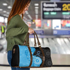 Australia Autism Awareness Month Travel Bag Indigenous Lizard With Blue Ribbon - Aussie Hoodie
