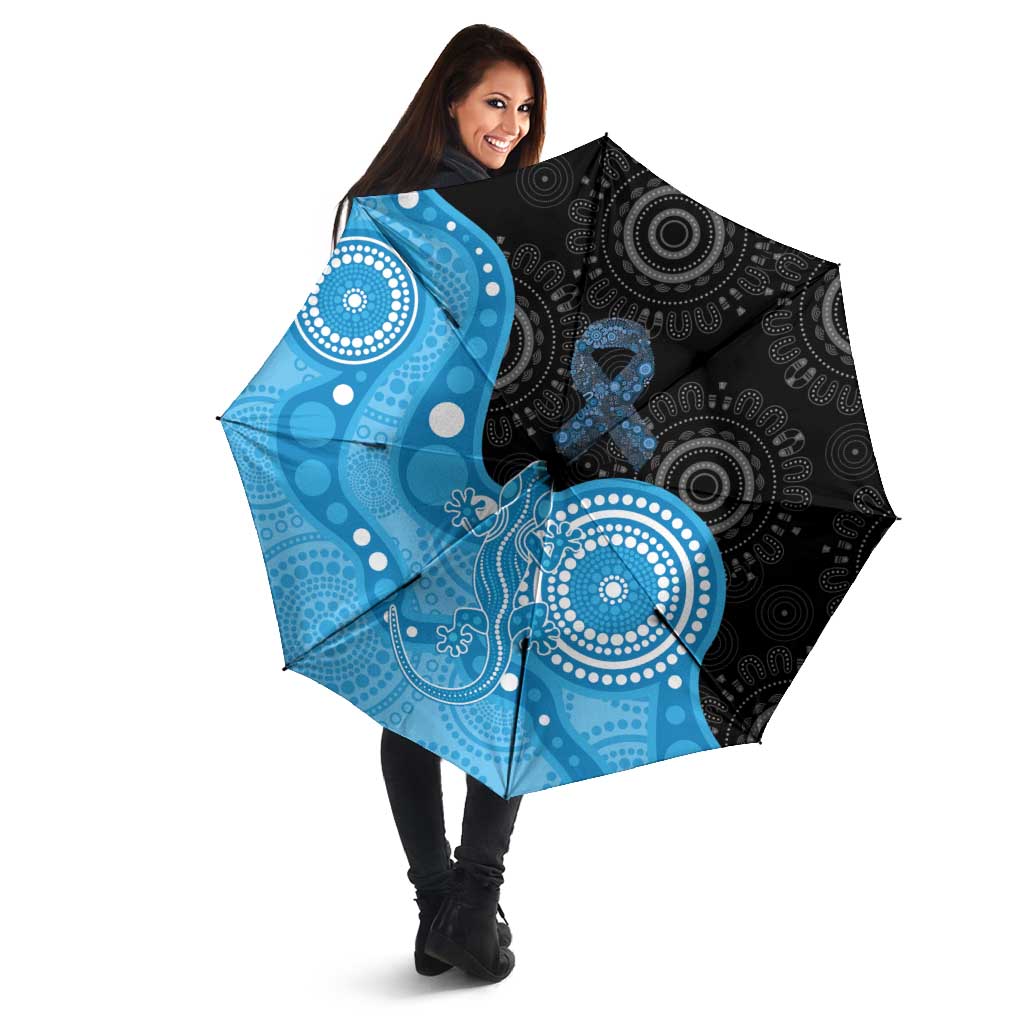 Australia Autism Awareness Month Umbrella Indigenous Lizard With Blue Ribbon - Aussie Hoodie
