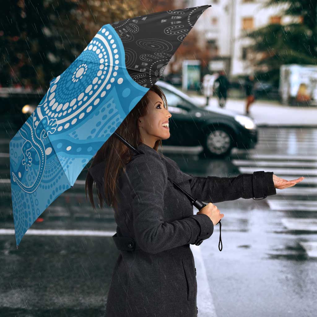 Australia Autism Awareness Month Umbrella Indigenous Lizard With Blue Ribbon - Aussie Hoodie