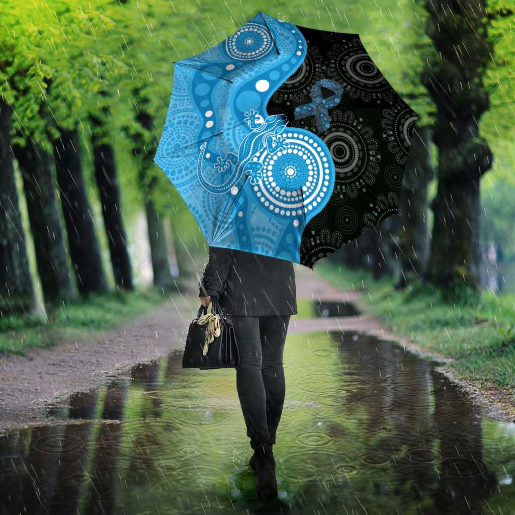 Australia Autism Awareness Month Umbrella Indigenous Lizard With Blue Ribbon - Aussie Hoodie