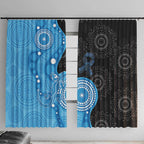Australia Autism Awareness Month Window Curtain Indigenous Lizard With Blue Ribbon - Aussie Hoodie