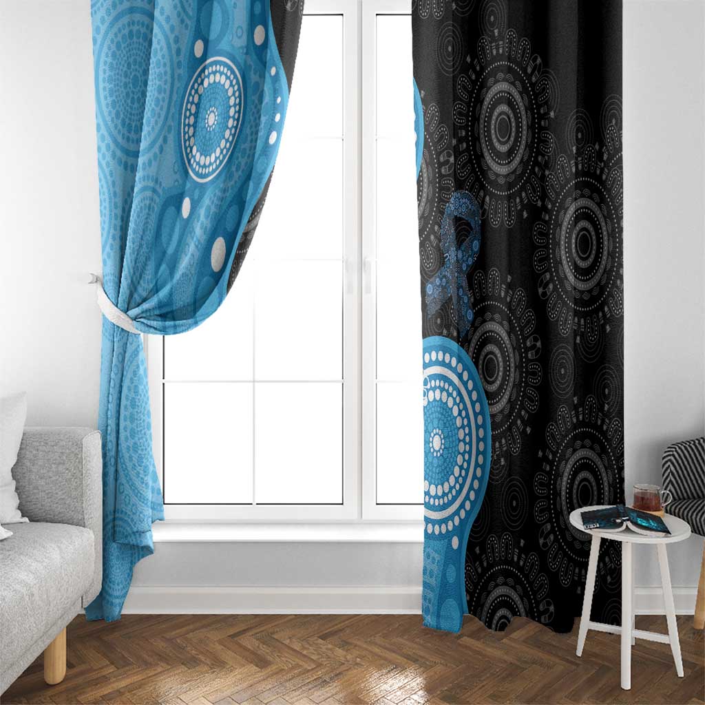 Australia Autism Awareness Month Window Curtain Indigenous Lizard With Blue Ribbon - Aussie Hoodie