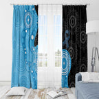 Australia Autism Awareness Month Window Curtain Indigenous Lizard With Blue Ribbon - Aussie Hoodie