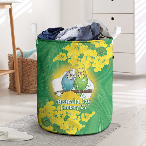 Budgerigar Australia Day Laundry Basket Proud To Be An Aussie Opal National Color - Aussie Hoodie