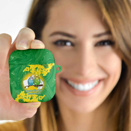 Budgerigar Australia Day AirPods Case Proud To Be An Aussie Opal National Color - Aussie Hoodie